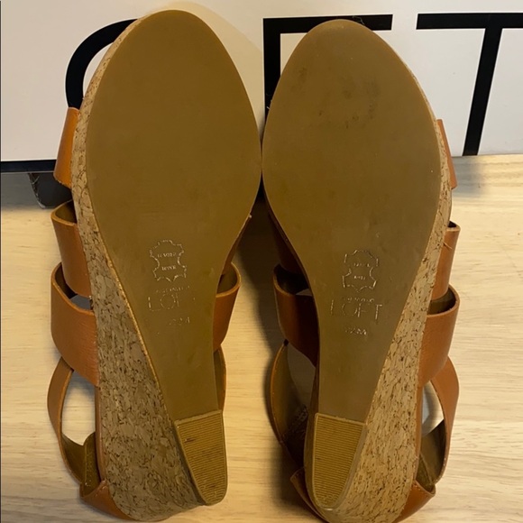 Ann Taylor Loft Studded Leather Wedge Sandals - Picture 7 of 12